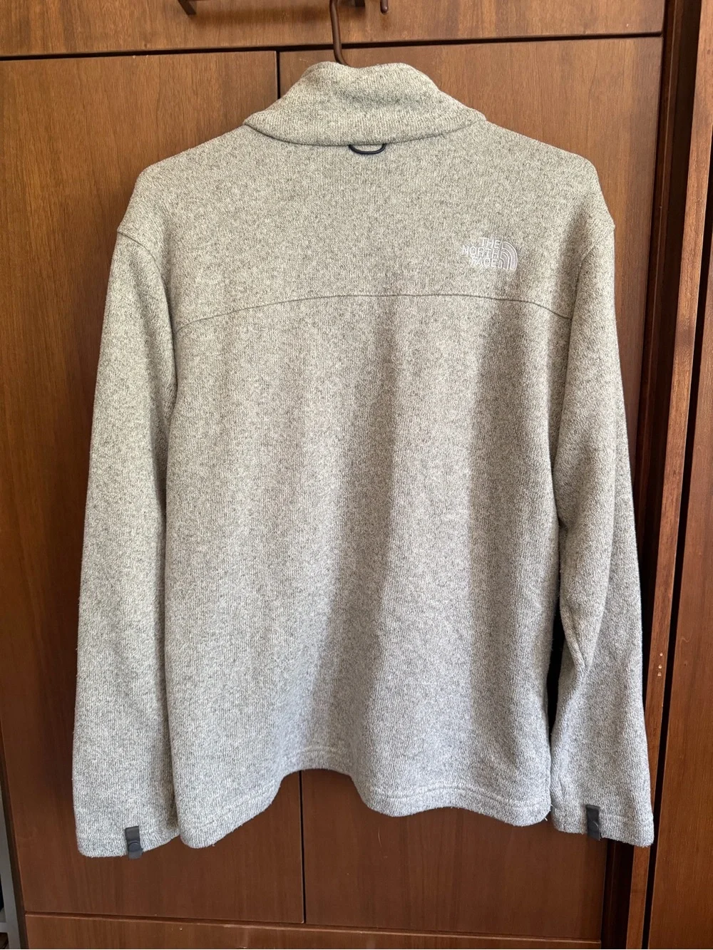 The North Face Light Heather Gray Full-Zip Fleece Jacket